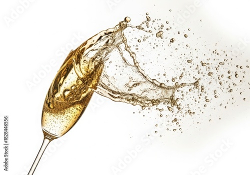 Wallpaper Mural Champagne glass explodes with bubbles and liquid splash Torontodigital.ca
