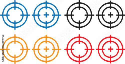 Target icon set,Target stroke and solid web icon illustration,Target Line Icon Design, Editable Stroke, blackTarget filled and stroke line style concept,
