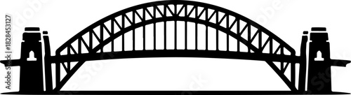 iconic Sydney Harbour Bridg silhouette vector illustration