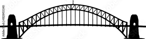 iconic Sydney Harbour Bridg silhouette vector illustration
