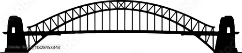iconic Sydney Harbour Bridg silhouette vector illustration