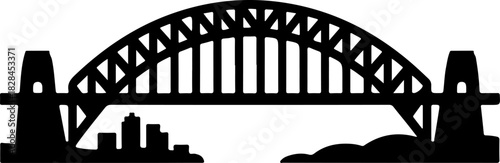 iconic Sydney Harbour Bridg silhouette vector illustration