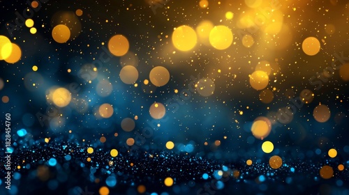 An abstract holiday theme featuring festive fireworks and empty space for text.