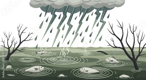 Ominous storm over troubled waters: A visual representation of environmental distress in a