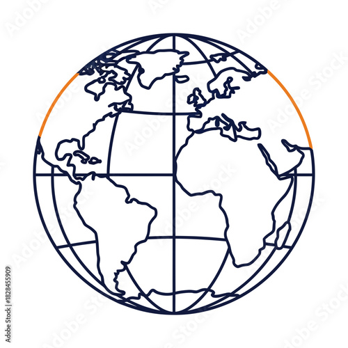 Globe illustration showing the earth with highlighted areas representing specific geographical zones