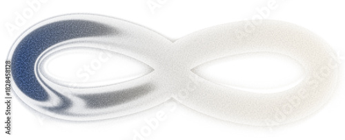 3d glossy metallic chrome infinity symbol with grainy grunge texture 