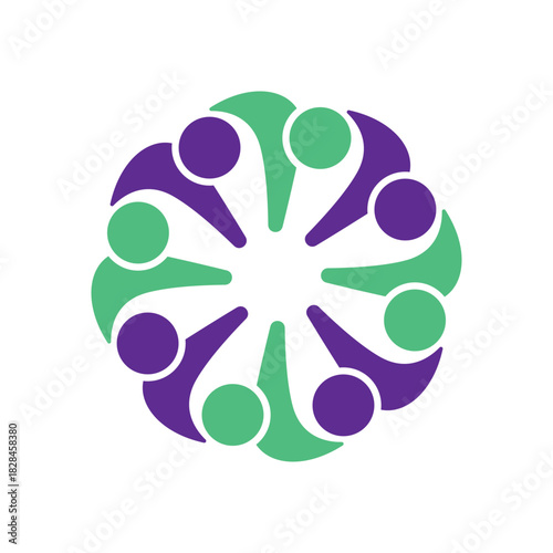 rotating successful people community logo design