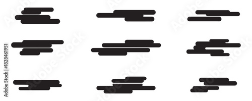 Modern abstract graphic design elements sleek, layered horizontal bar patterns with subtle shadow effects, perfect for contemporary digital projects