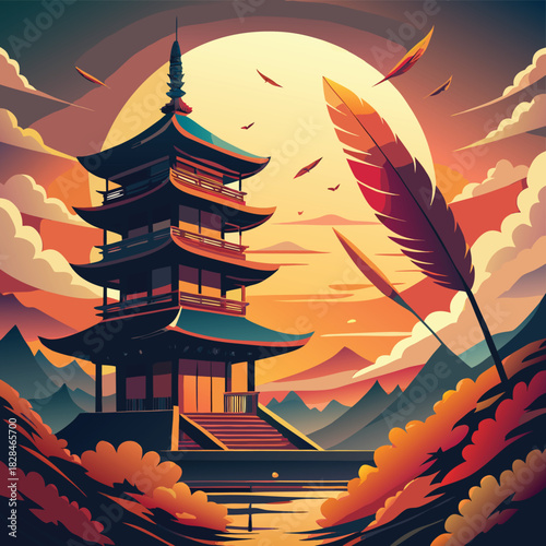 pagoda in the forest