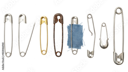 Safety Pins Assortment: Vintage and Modern Metal Fasteners