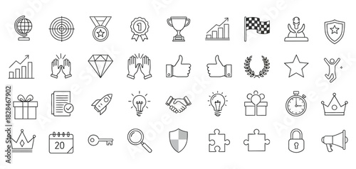 Collection of vintage style vector icons and symbols