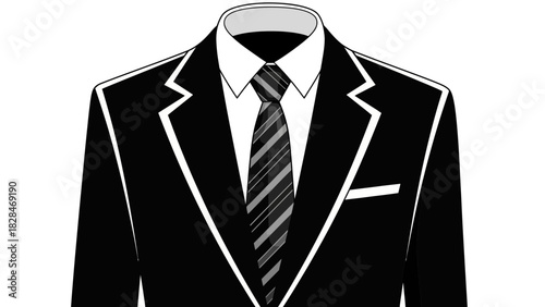 Formal Suit and Tie Clipart – Black Business Attire Illustration