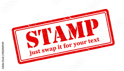 Grunge red rubber stamp vector template with a distressed texture. Add your own custom text for a business seal or mark