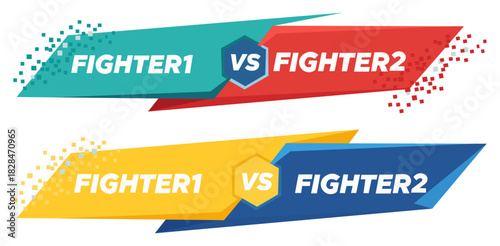Fighter1 vs Fighter2 Tournament Battle Arena Championship Challenge Digital Graphic Design Esports Match Competition