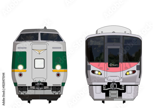 岡山の列車No.7_381系000番台 / 227系500番台_Japanese Railroad Cars in "Okayama"