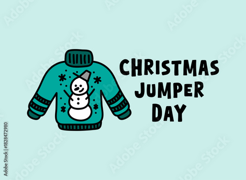 Christmas Jumper Day. December. Flat design vector. Banner, card, background.