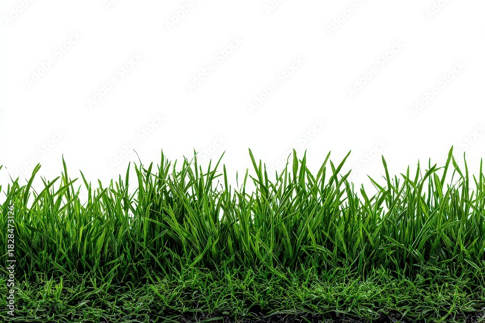 Fototapeta premium Vibrant Green Grass Against a Clean White Backdrop
