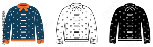 Cozy winter sweater isolated vector illustration