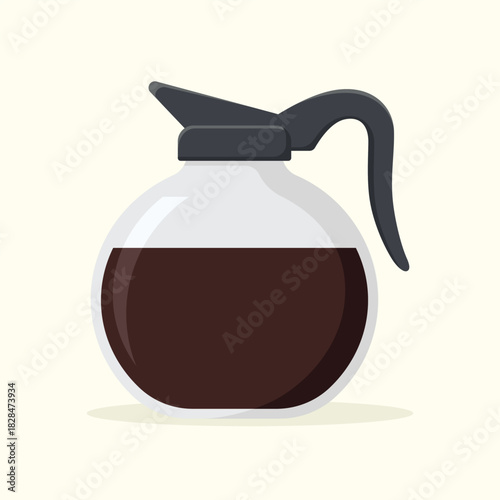 Glass coffee pot vector illustration. Coffee brewing utensil. 