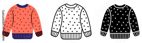 Fashion girl sweater isolated vector illustration
