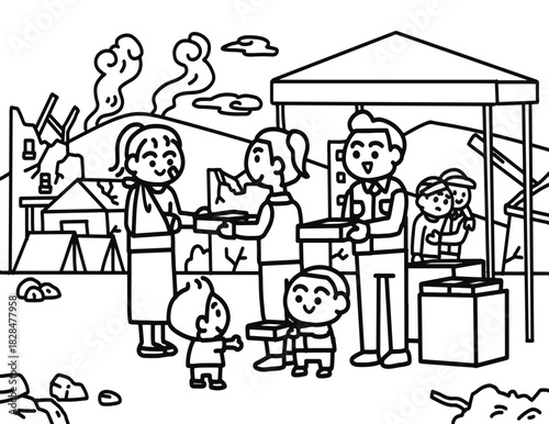 Volunteers come to help victims