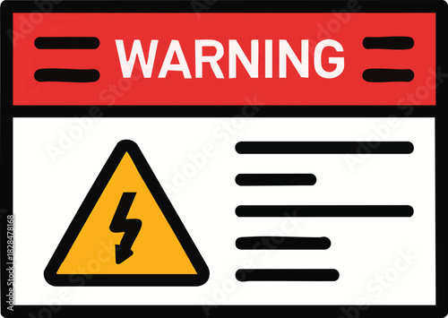 Electrical Hazard Warning Sign - Danger of Electric Shock Icon