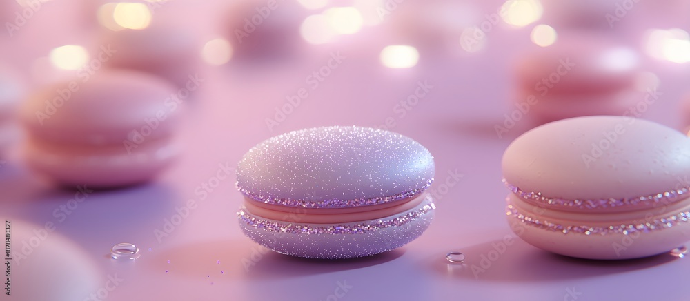 Obraz premium several macaroons on a lavender background