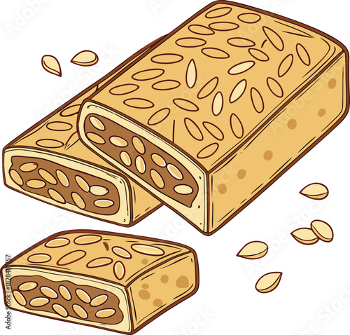 Delicious sesame seed candy bars, traditional dessert