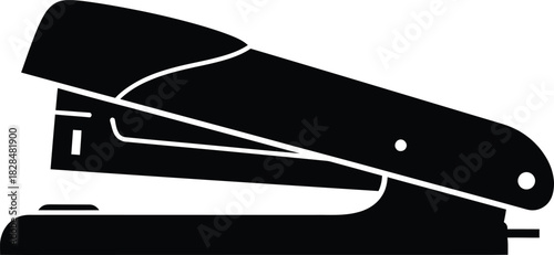 Black stapler office supply stationery tool paper fastening equipment eps silhouette