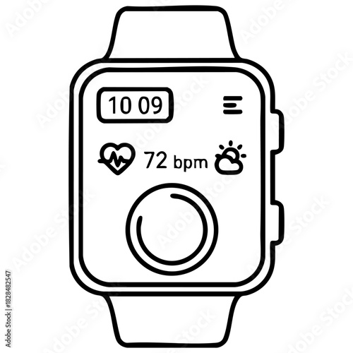 smartwatch interface screen outline