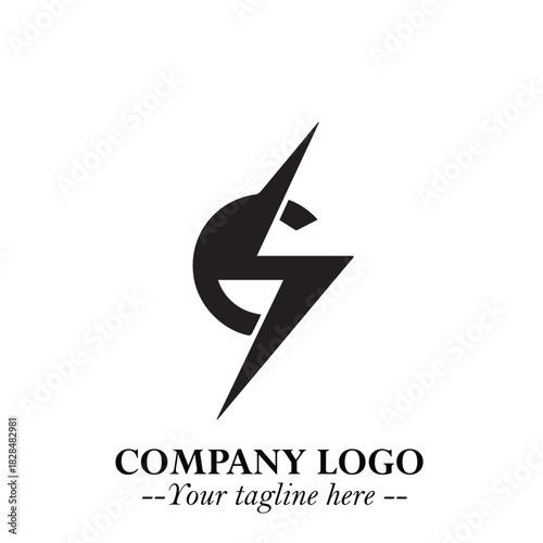 Sleek Electrical Logo Symbol on a Clean White Background for Modern Branding Design Elements Art