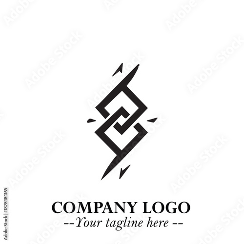 Sleek Electrical Logo Symbol on a Clean White Background for Modern Branding Design Elements Art