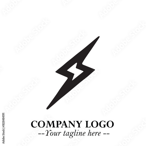 Sleek Electrical Logo Symbol on a Clean White Background for Modern Branding Design Elements Art