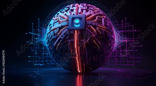 Abstract tech background with AI tools on a dark background