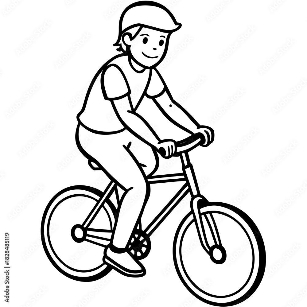 Fototapeta premium boy on bike