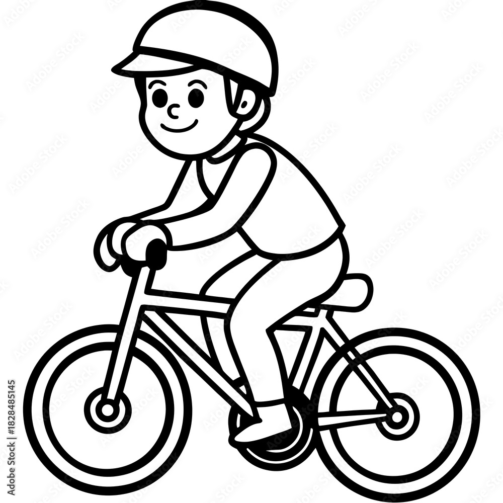 Fototapeta premium boy on bike