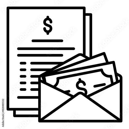 Payroll icon to manage employee salary administration