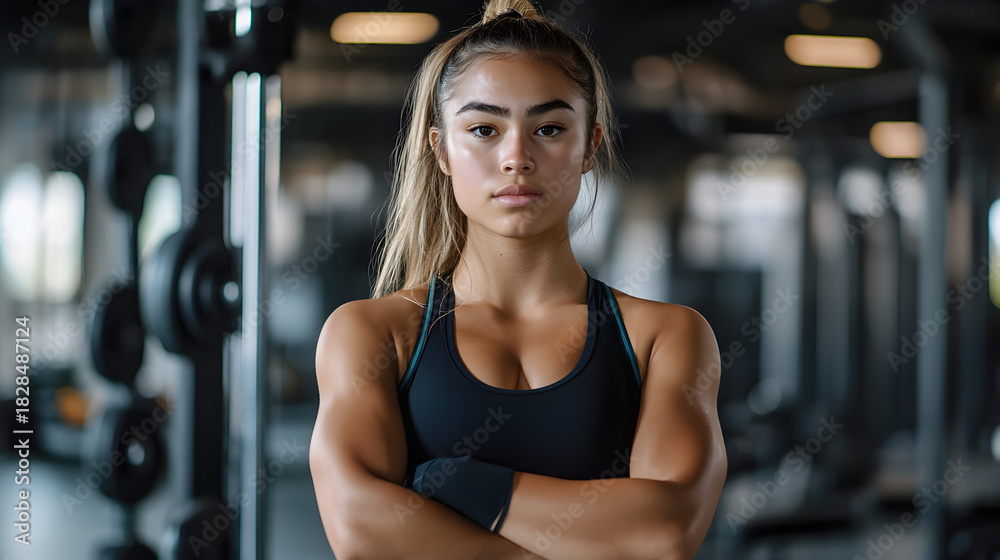 Fototapeta premium young woman in gym