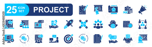 Management set of web icons in linear style. vector illustration concept relate to product, task, list, checklist, revenue, content, innovation, target, setting, control