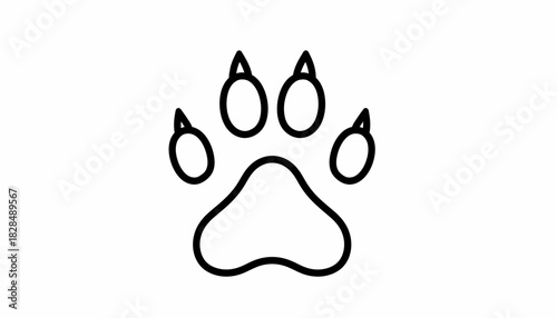 Simple black outline drawing of an animal paw print on a white background.