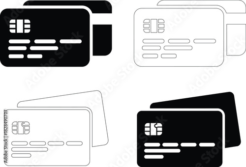 Credit Card and Payment Vector Icons – Banking and Finance Symbols
