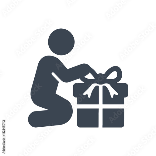 Wrapping Birthday Gift Box Icon