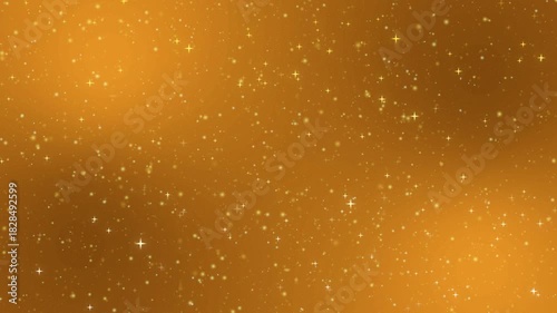 A mesmerizing golden glitter background featuring sparkling stars and shimmering particles in elegant motion. Perfect for festive intros, luxury branding, holiday greetings, or celebratory footage.