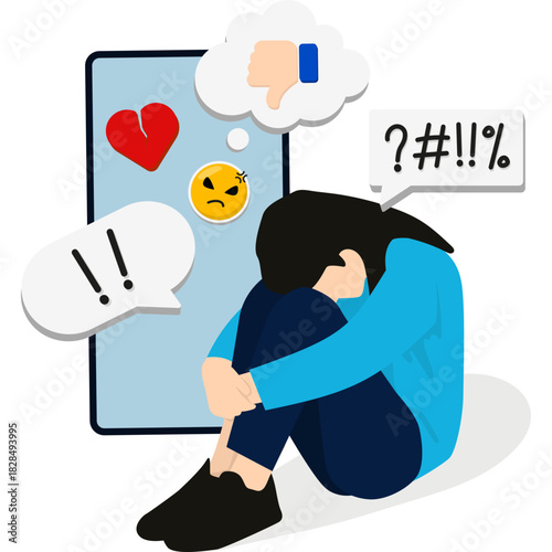 Cyber Bullying Illustration