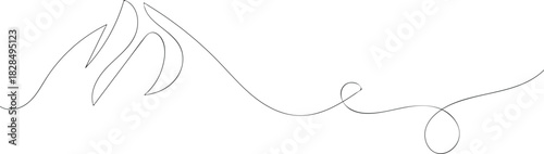 One continuous line drawing of mountain range landscape. A single, unbroken line art illustration depicting a serene mountain range landscape, perfect for minimalist designs. mountain, mountains, rang