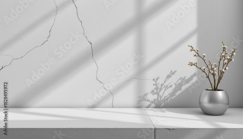 frosted silver grey 190: frozen platinum grey, glazed frost ceramic, chilly studio softbox light, accented with subtle metallic haze, composition: asymmetric left content panel