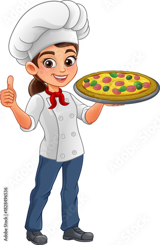 Cartoon Female Woman Chef H...