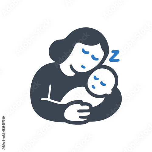 Mother Sleeping With Baby Icon