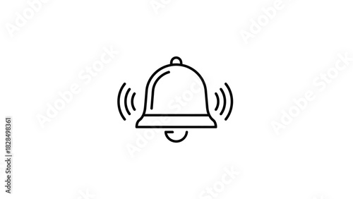Ringing notification bell icon, a digital alert symbol vector graphic. Modern illustration for app alerts, website reminders, and social media updates, signaling new messages and important events