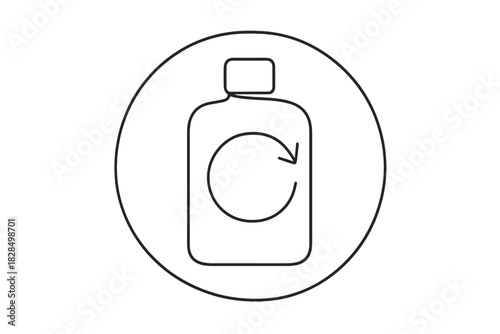 Minimal Looping Arrow. Circular design. Minimalistic one-line drawing a looping arrow symbol integrated into a